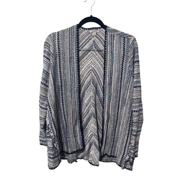 Lucky Brand Tan Chunky Knit Western Cardigan Sweater Size M Fall Cozy Boho - Picture 1 of 8